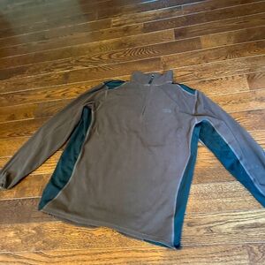 The North Face Brown fleece zip pull over